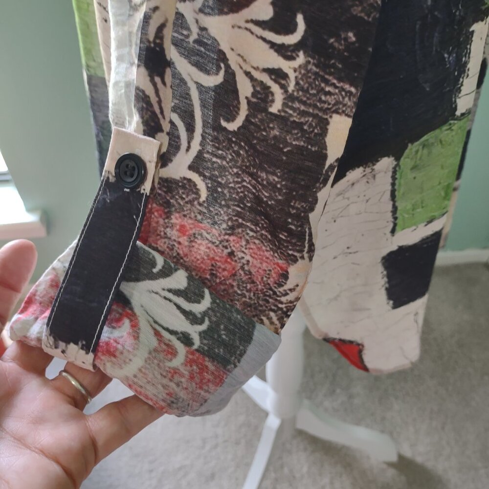 Shana Colorful Button Down Tunic Size Large - image 5